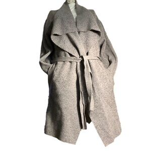 Twelfth Love Gray Waterfall Belted Coat Medium